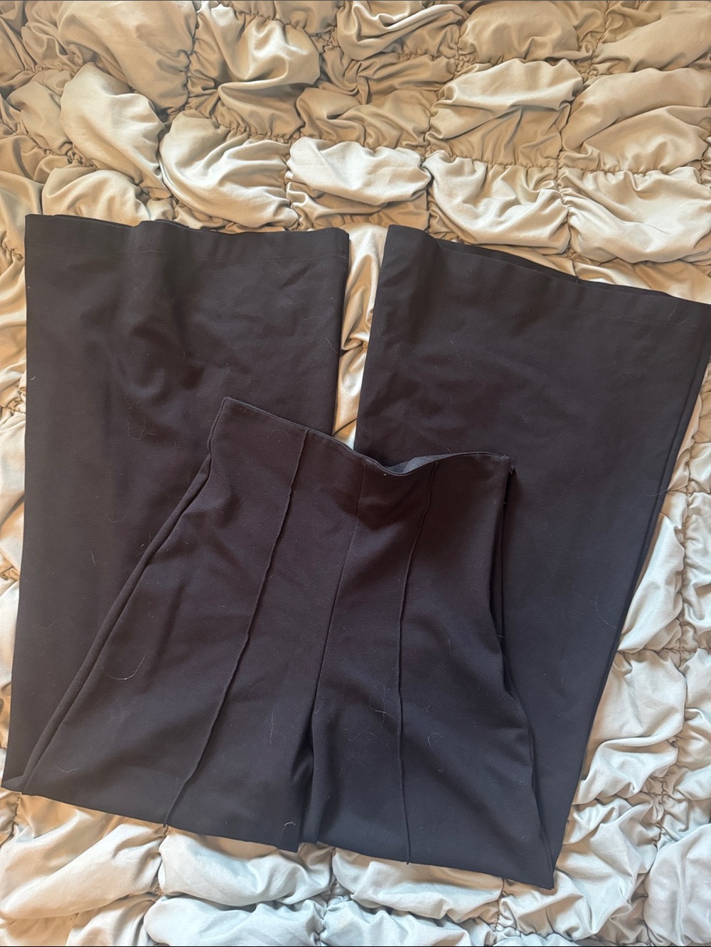Quince Black High-Waist Wide-Leg Trousers